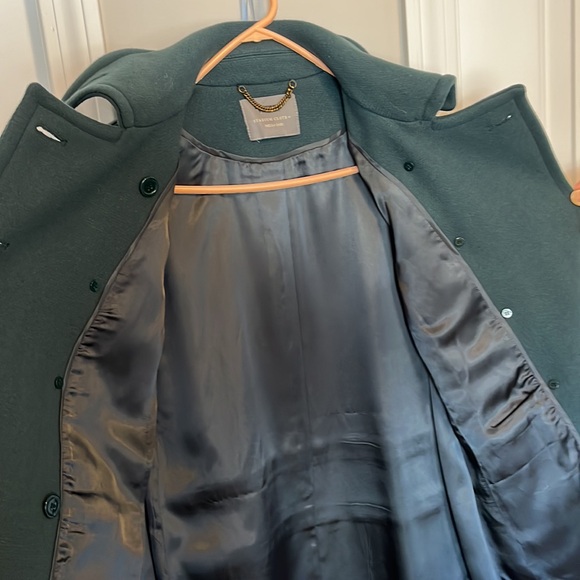 J. Crew womens dark green stadium cloth peacoat size 2 - Picture 4 of 6